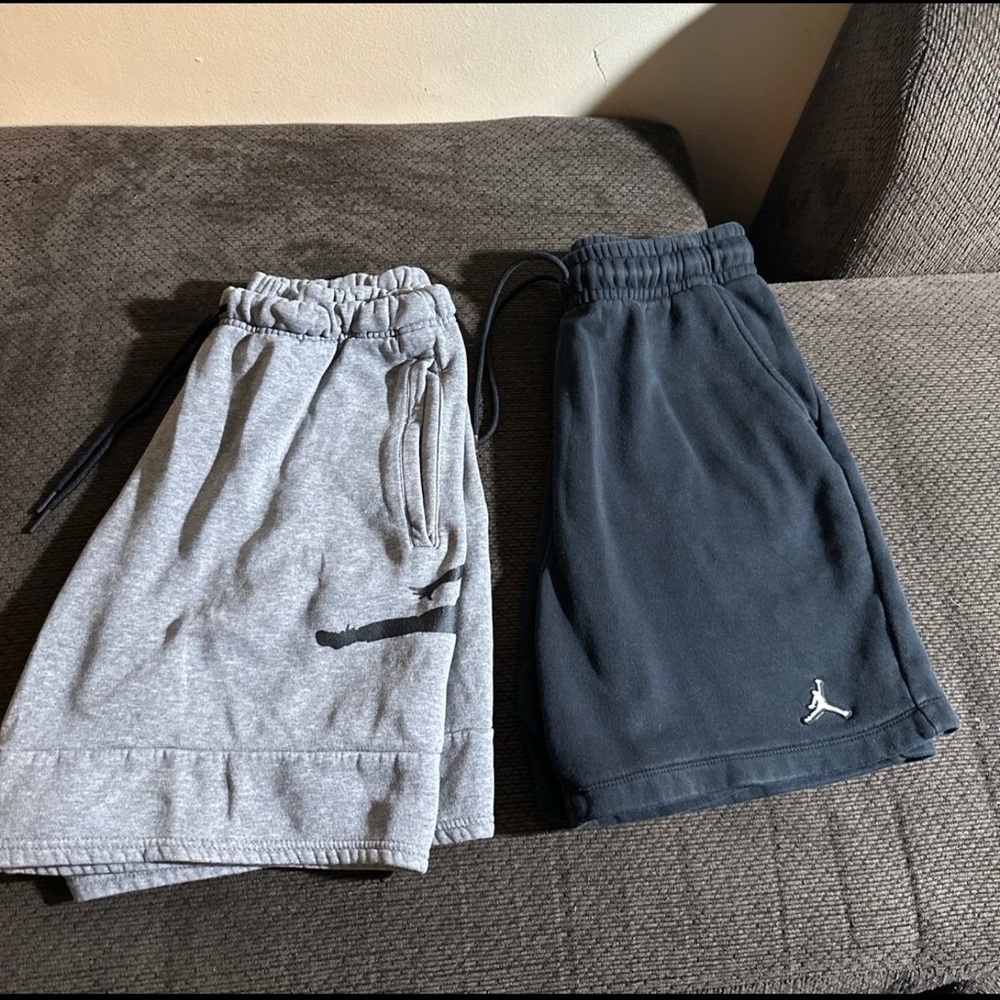 Jordan Men's Gray and Black Shorts